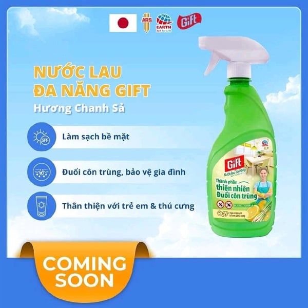 PU-Tiêu dùng. Multi Purpose Cleaner Spray Lemongrass Scent Gift 500ml