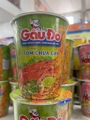 GR.NO- Hot Sour Shrimp Flavor Noodles Gấu Đỏ 65g