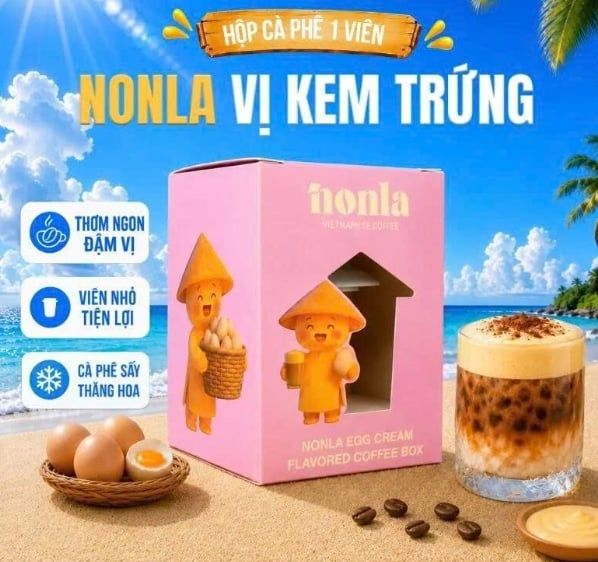 CF-Cà phê. Egg Cream Flavor Coffee Box Nonla 6g