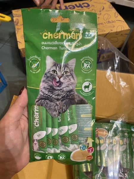 PET-Thú cưng. Liquid Cat Treat Tuna Cherman 60g (12x5pcs)