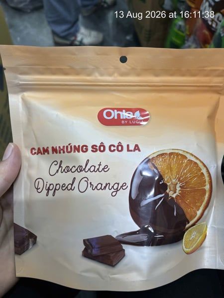 FRD-Trái cây sấy. Chocolate Dipped Orange Ohla 100g