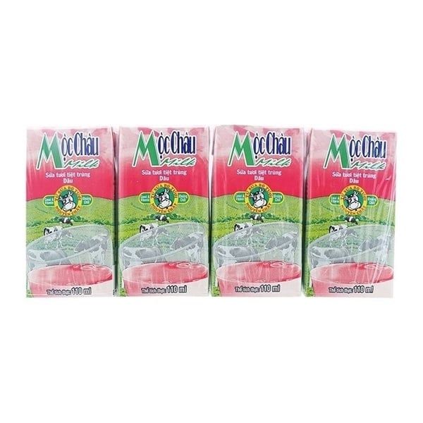 DA.M.F-Sữa. Strawberry Flavored UHT Milk Mộc Châu 110ml