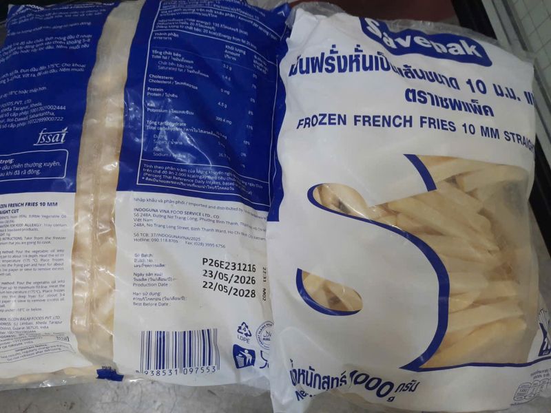 VEF-Rau củ ĐL. French Fries Straight Cut 10mm Savepak 1kg ecp