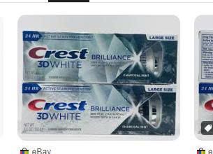 PU- Charcoal Mint 3D White Brilliance Toothpaste Crest 130g