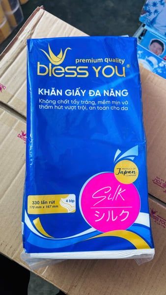 PU-Tiêu dùng. Multi-purpose paper towel Bless You Silk 330sheets