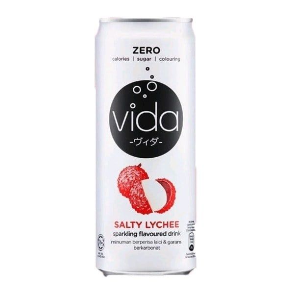 BW.S-Nước ngọt. Sparkling Lychee Salt Flavor Drink Vida 325ml ecp