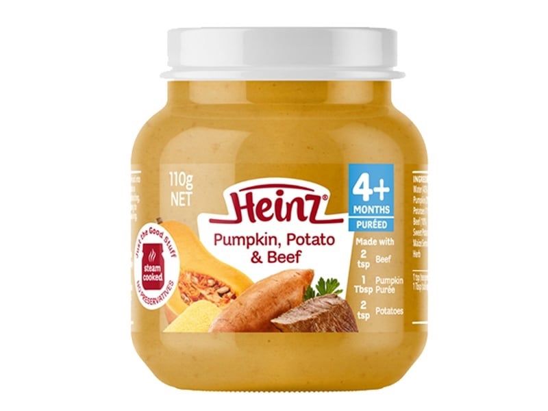 JA-Mứt. Pumpkin Potato & Beef Purée For Babies From 4 Months Heinz 110g
