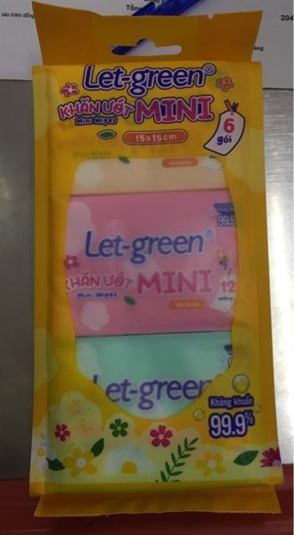 PU-Tiêu dùng. Mini Wet Wipes Let-Green 12pcs