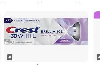 PU- Vibrant Peppermint 3D White Brilliance Toothpaste Crest 130g