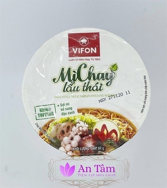 GR.NO-Mì. Vegetarian Thai Hotpot Instant Noodles Vifon 67g