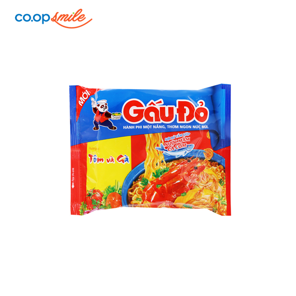 Mì Gấu Đỏ vị tôm và gà gói 63g