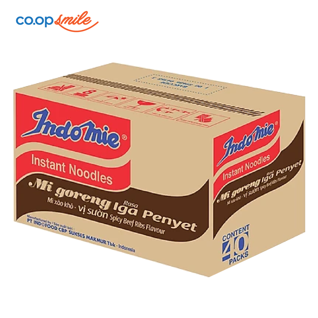 Mì xào Indomie vị sườn thùng 40x80g