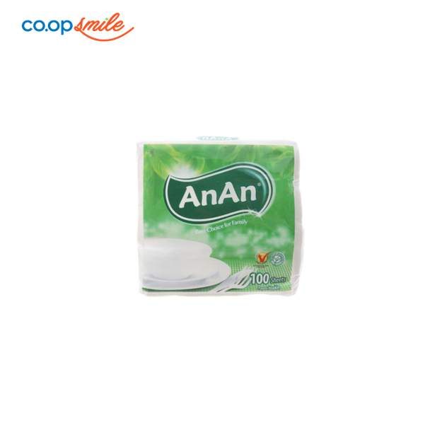 Khăn ăn An An 1 lớp gói 100 tờ