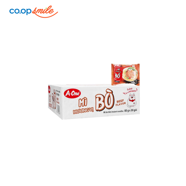 Mì A-one vị bò thùng 30 gói x85g