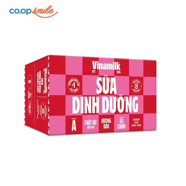 Sữa dinh dưỡng Vinamilk dâu thùng 48x220ml