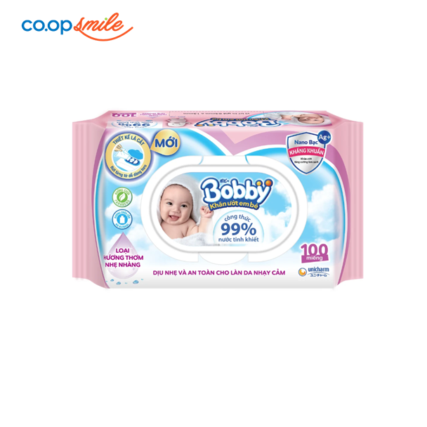 Khăn ướt Bobby Nano Sliver – 100 miếng