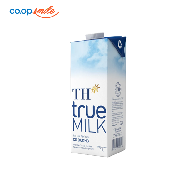 Sữa tươi tiệt trùng TH có đường hộp giấy 1L
