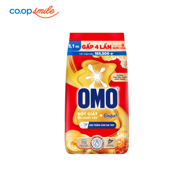 Bột giặt OMO comfort tinh dầu thơm Nồng nàn vàng 5.3kg
