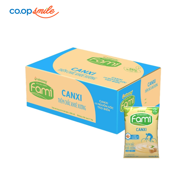 Sữa đậu nành Fami canxi bịch thùng 40x200ml
