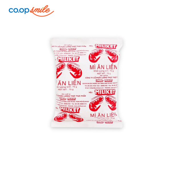 Mì MILIKET hiệu HAI TÔM vị hải sản giấy gói 75g