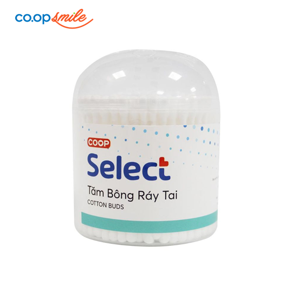 Tăm bông ráy tai Coop Select hộp tròn 200c