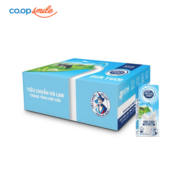Sữa tiệt trùng Dutch Lady  không đường hộp giấy 48x180ml