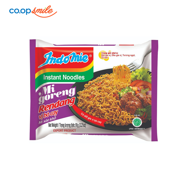 Mì xào Indomie vị bò cay gói 91g