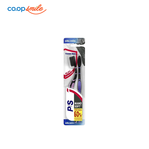 Bộ 2 bàn chải đánh răng P/S Charcoal than bạc