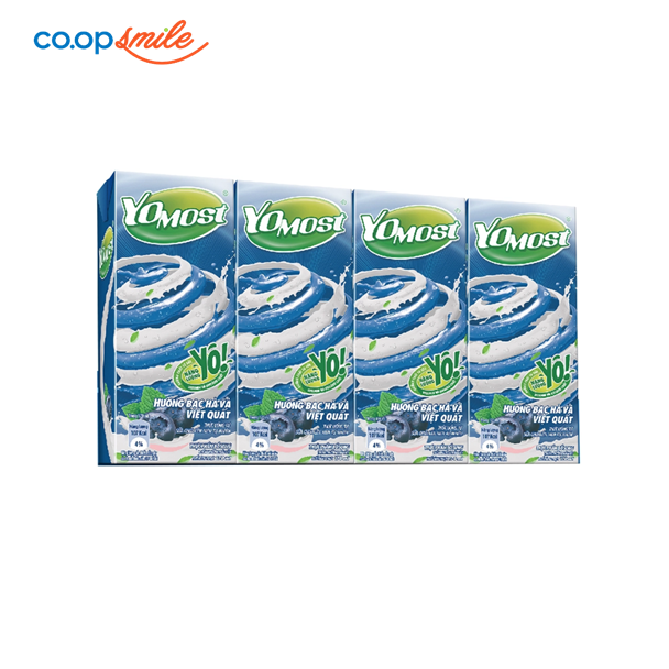 Yomost sữa chua bạc hà việt quất 4x170ml