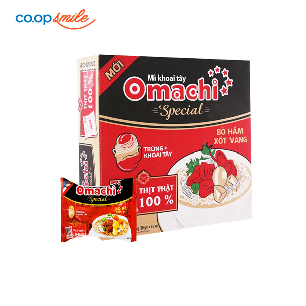 Mì Omachi Special bò xốt vang thùng 30x92g