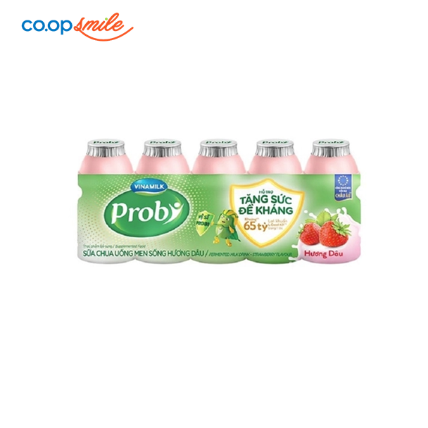 Sữa chua uống men sống Probi dâu lốc 5 chaix65ml