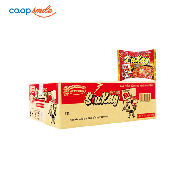 Mì Siukay Ace. Vị bò thùng 24x127g