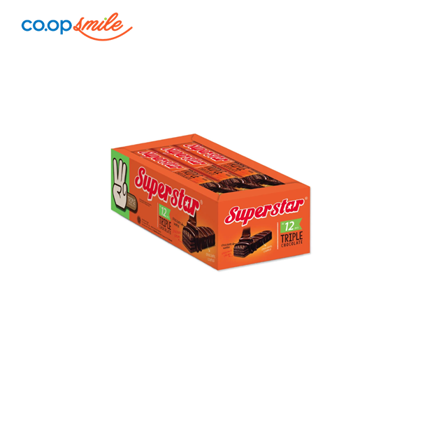 Bánh xốp Super Star chocolate hộp giấy 192g/150g