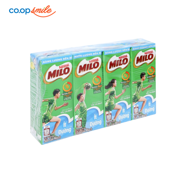 Thức uống dinh dưỡng ít đường MILO lốc 4x180ml