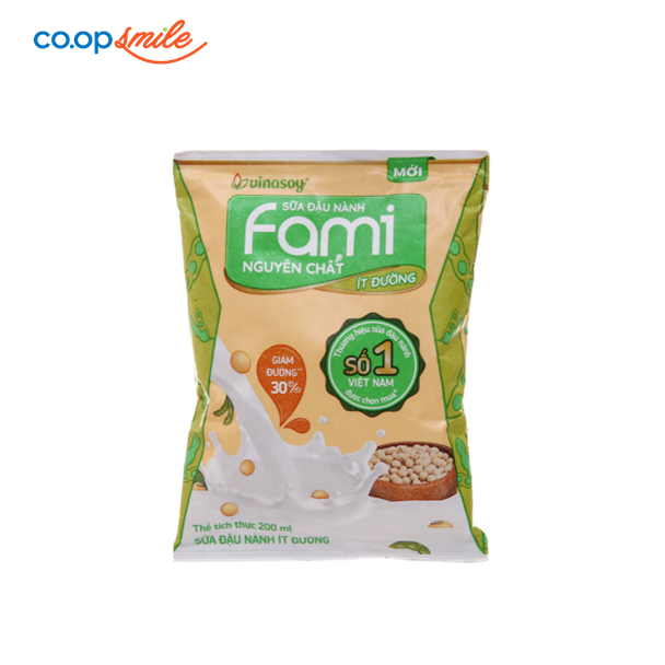 Sữa đậu nành FAMI ít đường bịch 200ml