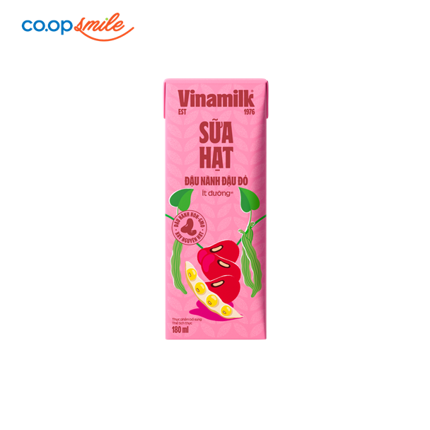 Sữa đậu nành đậu đỏ Vinamilk 180ml