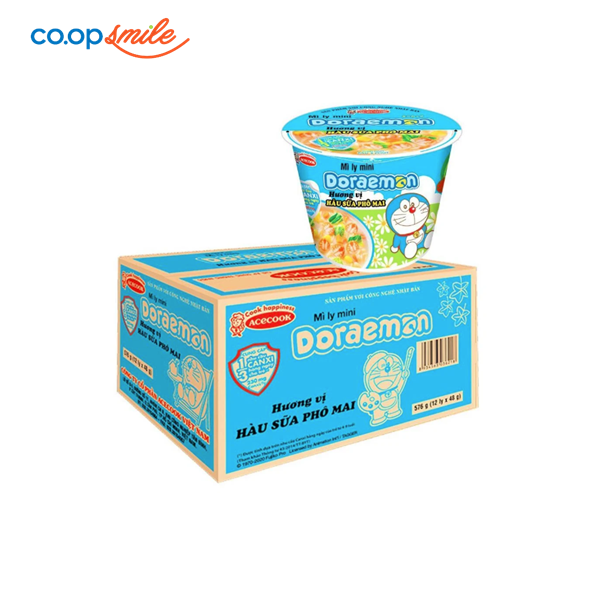 Mì Doraemon vị hàu sữa phomai thùng 12 ly x 48g