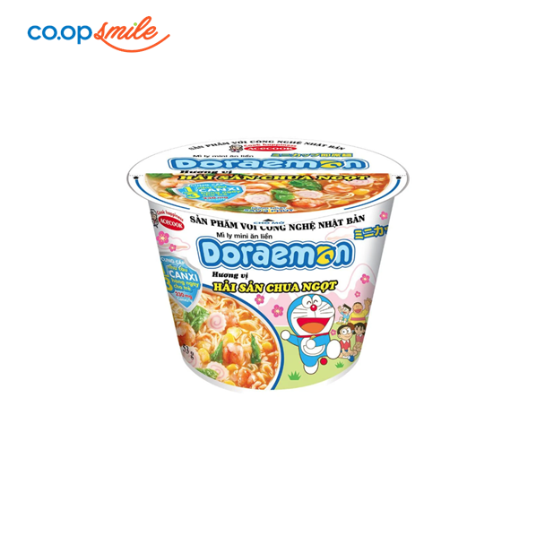 Mì Doraemon hải sản chua ngọt ly 53g