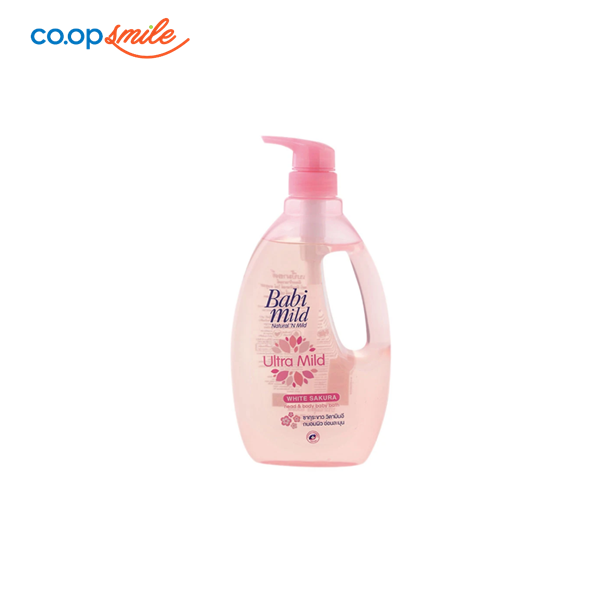 Sữa tắm gội Babi Mild White Sakura 800ml