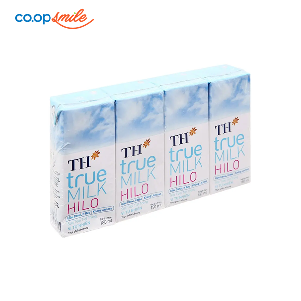 Sữa tươi tiệt trùng TH Hilo tự nhiên lốc 4x180ml