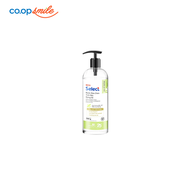 Nước rửa chén tinh dầu gừng sả Coop Select 500g