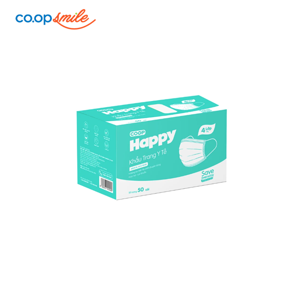 Khẩu trang y tế Happy 4 lớp 50 cái
