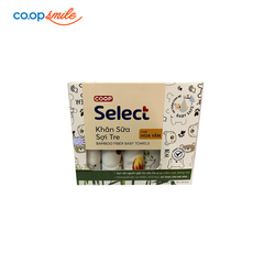 Khăn sữa sợi tre hoa văn Co.op Select 30×30 5 cái