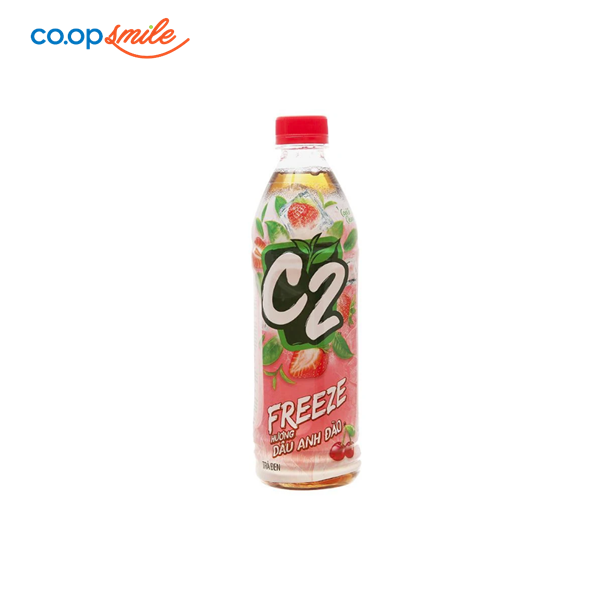 Trà đen C2 Free dâu anh đào chai 455ml