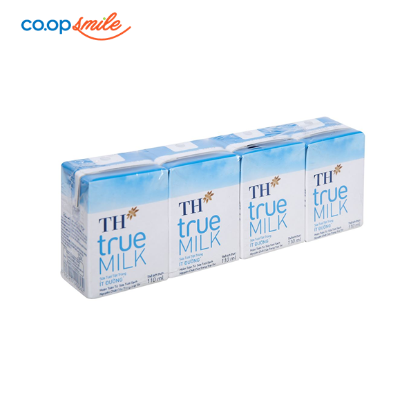 Sữa tươi tiệt trùng TH ít đường lốc 4x110ml
