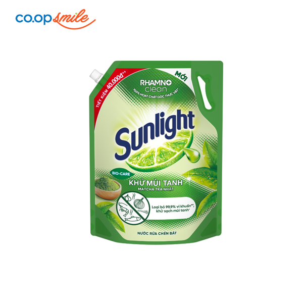 Nước rửa chén Sunlight matcha trà Nhật túi 3.3kg