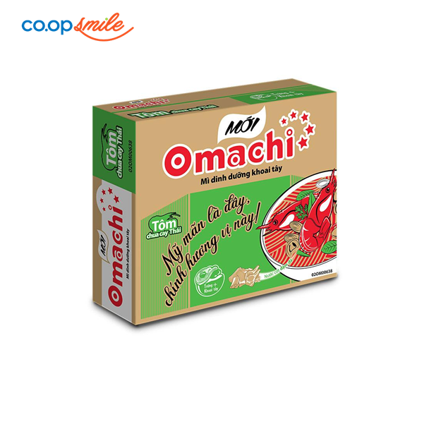 Mì dinh dưỡng OMACHI tôm chua cay thái thùng 30x80g