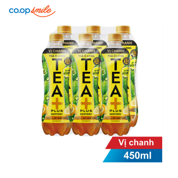 Trà Olong chanh TEA+ lốc 6x450ml