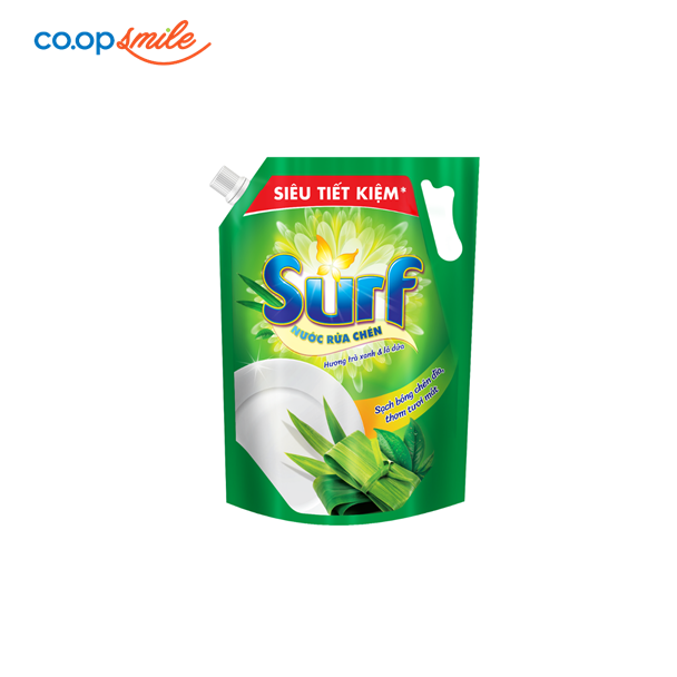 Nước rửa chén SURF trà xanh lá dứa túi 3.4kg