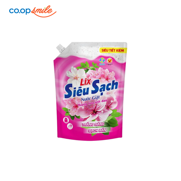 Nước giặt siêu sạch hương hoa anh đào túi 2.4kg